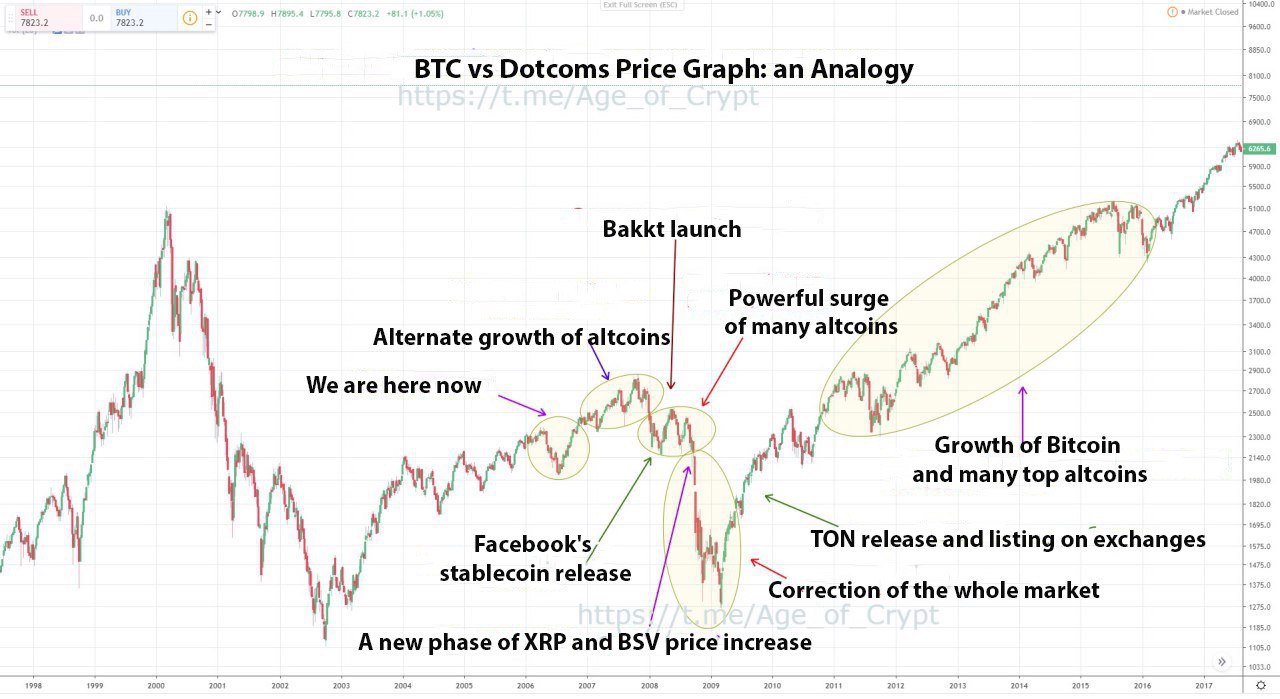 cryptocurrencies similarities and differences to dot com bubble